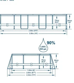 Power Steel Pool 3.668L 305x200x84cm