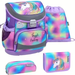 Rainbow Skoletaske med 4 Dele