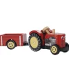Rød traktor m. anhænger