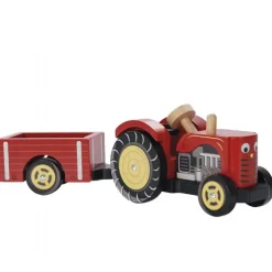 Rød traktor m. anhænger