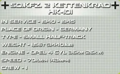 SD.KFZ. 2 Kettenkrad Militær Køretøj