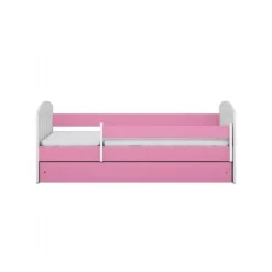 Seng m. Skuffe og Madras Pink