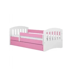 Seng m. Skuffe og Madras Pink
