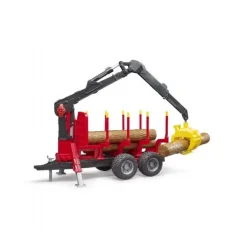 Skovtrailer med tømmer og kran