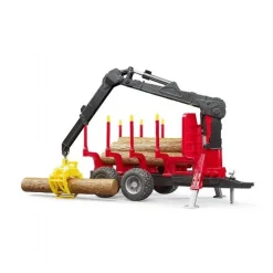 Skovtrailer med tømmer og kran