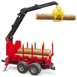 Skovtrailer med tømmer og kran