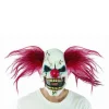 Skræmmende klovn med hår latexmaske