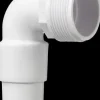Slangestuds albue 32+38 mm Hvid