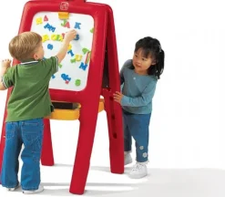 Staffeli med tavle og whiteboard rød