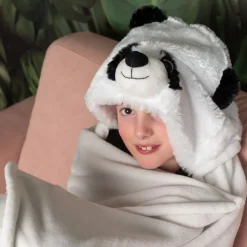 Tæppe med hætte, panda