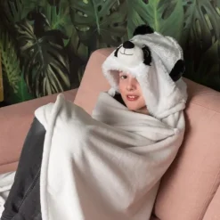 Tæppe med hætte, panda