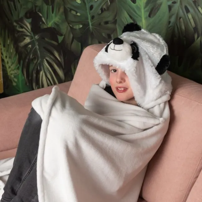 Tæppe med hætte, panda