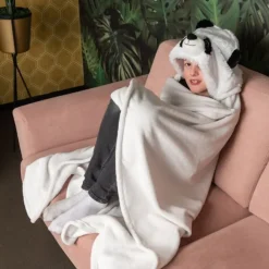 Tæppe med hætte, panda
