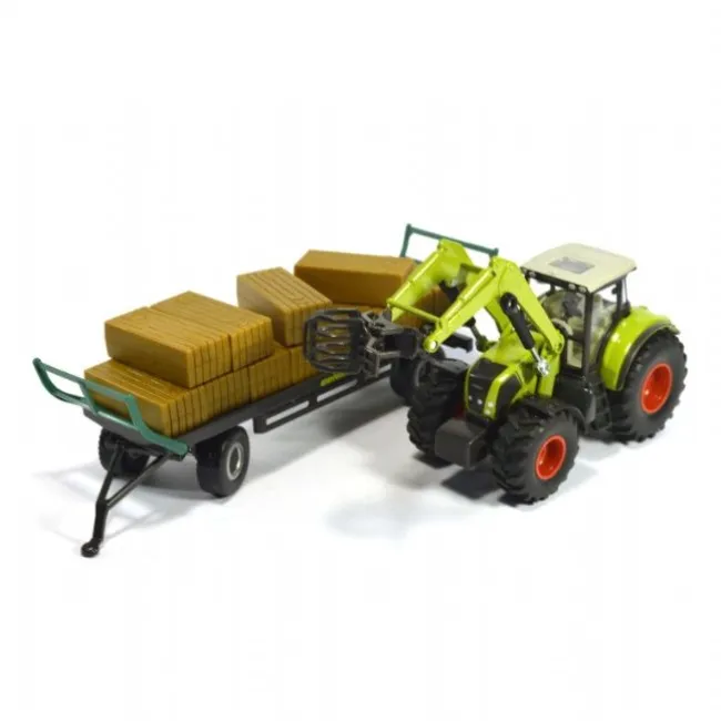 Traktor med balle griber 1:50