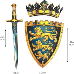 Triple Lion sæt (Sværd, skjold og krone)